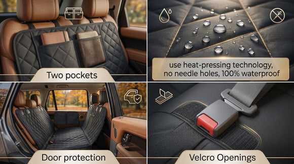 vailge Pet Seat Covers 100% Waterproof Scratch Proof Nonslip 600D Heavy Duty Dog Hammock for Back Seat car Trucks SUV