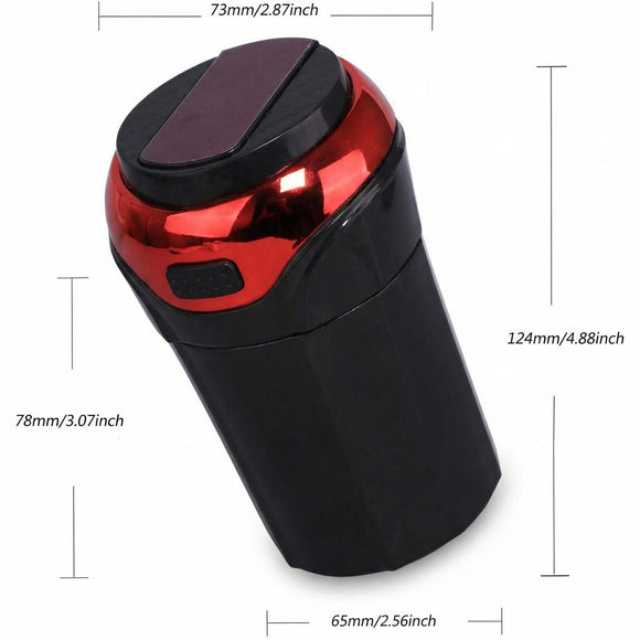 Car Ashtray Lighter Set Detachable With Lid Blue LED Light Indicator for Home Office and Travel