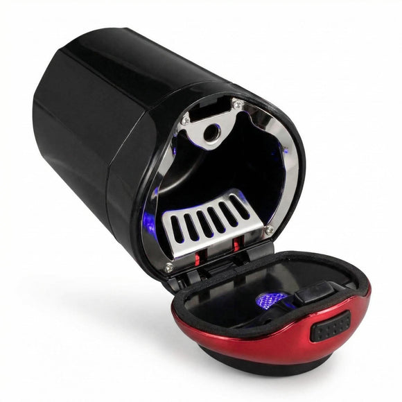 Car Ashtray Lighter Set Detachable With Lid Blue LED Light Indicator for Home Office and Travel