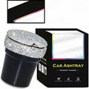 Car Ashtray Portable Bling Cigarette Smokeless Cylinder Cup Holder with Blue LED Light Indicator Car Accessories for Women Ideal for Car Home and Office 1 - Pack Black+White-8