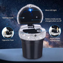 Car Ashtray Portable Bling Cigarette Smokeless Cylinder Cup Holder with Blue LED Light Indicator Car Accessories for Women Ideal for Car Home and Office 1 - Pack Black+White-6