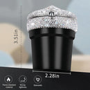 Car Ashtray Portable Bling Cigarette Smokeless Cylinder Cup Holder with Blue LED Light Indicator Car Accessories for Women Ideal for Car Home and Office 1 - Pack Black+White-4
