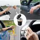 Car Ashtray Auto Ashtray Cigar Electronic Cigarette Lighter Detachable Solar Powered/USB Rechargeable with Lid Blue LED Light for Most Car Cup Holder Home Office (Black)-4