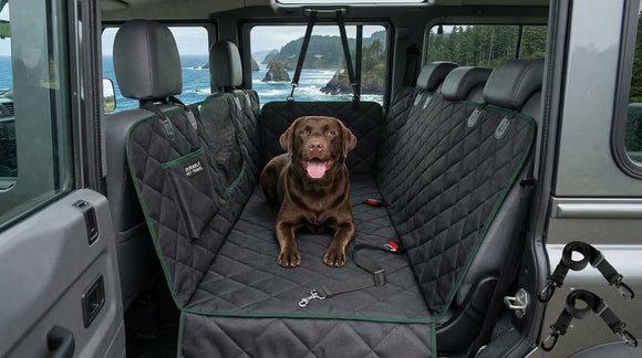 Dog Car Seat Cover for Back Seat 600D Heavy Duty Dog Hammock for Car with Side Flap 100% Waterproof Pet Backseat Cover Anti-Scratch Nonslip Pet Seat Protector for Cars Trucks and SUV
