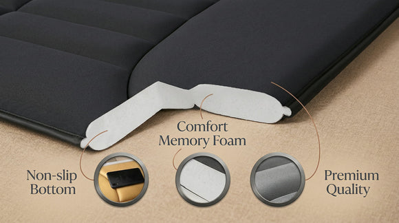Car Seat Cushion Pad Memory Foam Seat Cushion Pain Relief Cushion Comfort Seat Protector for Car Office Home Use Black 1PC