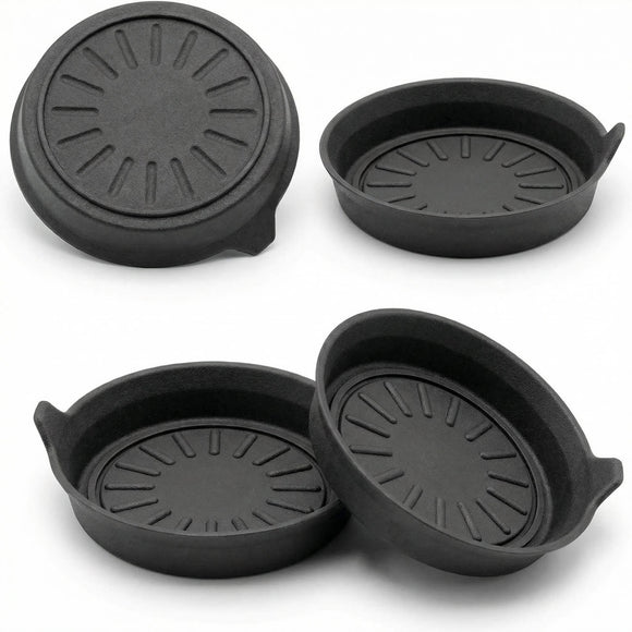 Seven Sparta Car Coasters for Cup Holders Silicone Universal Vehicle Coasters Set of 4 Pack 3-1/8 Diameter (Black)