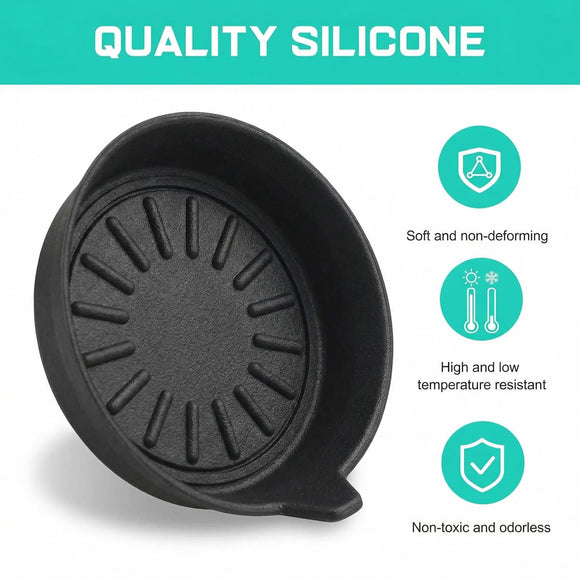 Seven Sparta Car Coasters for Cup Holders Silicone Universal Vehicle Coasters Set of 4 Pack 3-1/8 Diameter (Black)