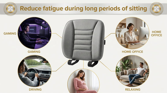 Car Seat Cushion Pad Memory Foam Seat Cushion Pain Relief Memory Foam Cushion Comfort Seat Protector for Car Office Home Use Gray 1PC