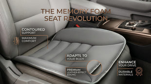 Car Seat Cushion Pad Memory Foam Seat Cushion Pain Relief Memory Foam Cushion Comfort Seat Protector for Car Office Home Use Gray 1PC