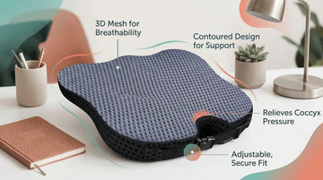 Soft Dense Memory Foam Car Seat Cushion for Driving - Seat Cushion for Car Seat Driver with Wedge Design & Raised Back to Broaden Vision Provides Comfort for Lower Back & HIPS (Passenger Use Too)