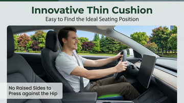 Soft Dense Memory Foam Car Seat Cushion for Driving - Seat Cushion for Car Seat Driver with Wedge Design & Raised Back to Broaden Vision Provides Comfort for Lower Back & HIPS (Passenger Use Too) - 0