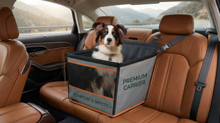 Buckle N Go Dog Car Seat for Large Dogs Waterproof Fabric Breathable Mesh Sides Adjustable Seat Belt Leash Carseat for Medium to Large Pets Car Seat Cover - 21 X 19 X 19in