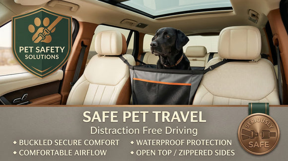 Buckle N Go Dog Car Seat for Large Dogs Waterproof Fabric Breathable Mesh Sides Adjustable Seat Belt Leash Carseat for Medium to Large Pets Car Seat Cover - 21 X 19 X 19in