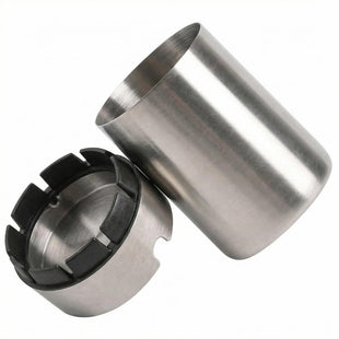 Car Ashtray with lid smell proof Stainless Steel Portable Smokeless Detachable Windproof Self Extinguishing Butt Bucket Ash Tray for Most Car Cup Holder for Outdoor Travel Home Office (Silver)