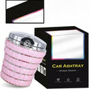 Car Ashtray with Bling Bling Diamond Auto Cigarette Odor Smoke Remover Cylinder Cup Holder With LED Lamp Pink-5