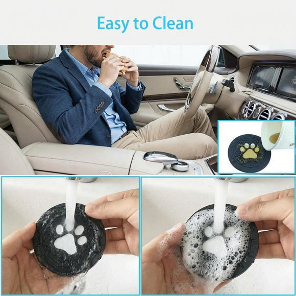 Car Cup Holder Coasters-Car Interior Accessories 2.75 inch Silicone Anti Slip Cute Dog Paw Car Coaster -Universal (Pack of 2)