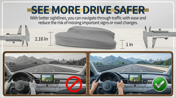 Car Seat Cushion - Comfort Memory Foam Seat Cushion for Car Seat Driver Tailbone (Coccyx) Pain Relief Car Seat Cushions for Driving (Gray)