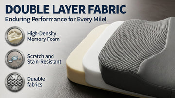 Car Seat Cushion - Comfort Memory Foam Seat Cushion for Car Seat Driver Tailbone (Coccyx) Pain Relief Car Seat Cushions for Driving (Gray)