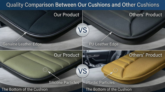 Car Seat Cushion Pad for Home Use Car Driver Seat Office Chair Memory Foam Seat Cushion(Khaki)