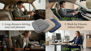 Car Seat Cushion Pad for Home Use Car Driver Seat Office Chair Memory Foam Seat Cushion(Khaki)