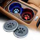 2 Pack LED Cup Holder Lights Dog Paw Car Coaster with 7 Colors Changing USB Charging Mat Luminescent Cup Pad Interior Atmosphere Lamp Decoration Light (Multi)-3