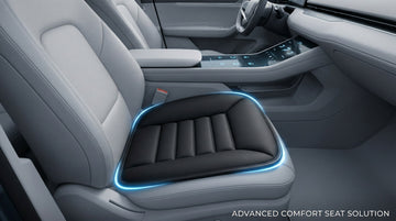 Car Seat Cushion Pad 1.2 Thick Comfort Seat Protector for Car Driver Seat Office Chair Home Use Memory Foam Seat Cushion with Non Slip Bottom 20 x 18.5 Black