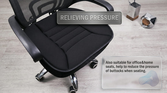 Car Seat Cushion Pad 1.2 Thick Comfort Seat Protector for Car Driver Seat Office Chair Home Use Memory Foam Seat Cushion with Non Slip Bottom 20 x 18.5 Black