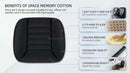 Car Seat Cushion Pad 1.2 Thick Comfort Seat Protector for Car Driver Seat Office Chair Home Use Memory Foam Seat Cushion with Non Slip Bottom 20 x 18.5 Black-4