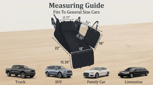 Dog Car Seat Cover with Mesh Window 100% Waterproof Pet Seat Cover for Back Seat Scratchproof Dog Hammock for Cars Trucks SUVs Jeeps Black