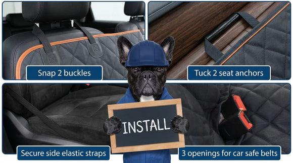 Honest Dog Car Seat Covers Dog seat Cover with Side Flap for Cars Trucks and Suvs - Waterproof & Nonslip Pet Seat Cover for Backseat