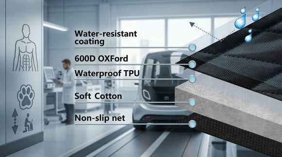 Dog Seat Cover for Back Seat 100% Waterproof with Mesh Window Scratch Prevent Anti-slip Dog Car Hammock Standard
