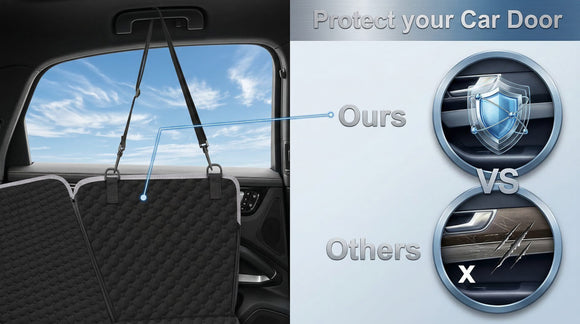 Dog Car Seat Cover for Back Seat 2025 Upgraded 600D Heavy Duty Waterproof & Scratch-Resistant Dog Hammock for Car Back Seat Pet Cover for Dogs with Sedan Trucks and SUVs Standard Black