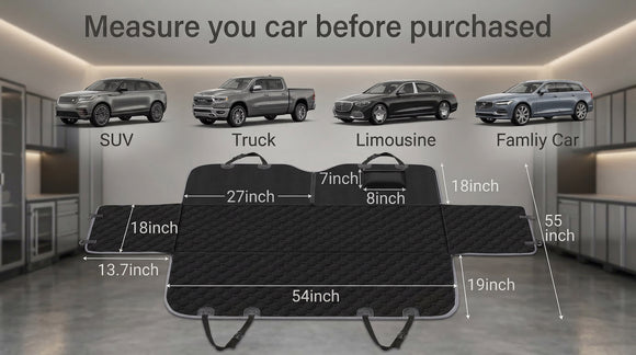 Dog Car Seat Cover for Back Seat 2025 Upgraded 600D Heavy Duty Waterproof & Scratch-Resistant Dog Hammock for Car Back Seat Pet Cover for Dogs with Sedan Trucks and SUVs Standard Black