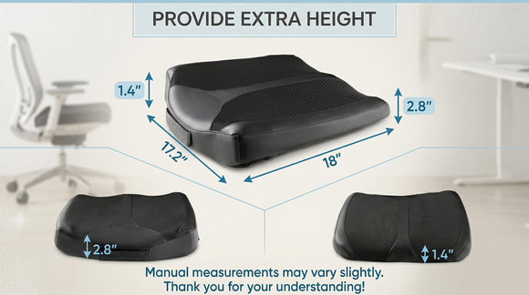 Car Memory Foam Heightening Front Seat Cushion for Short People Driving Hip(Coccyx/Tailbone) and Lower Back Pain Relief Butt Pillows Adult Booster Seat for Car. (Black)