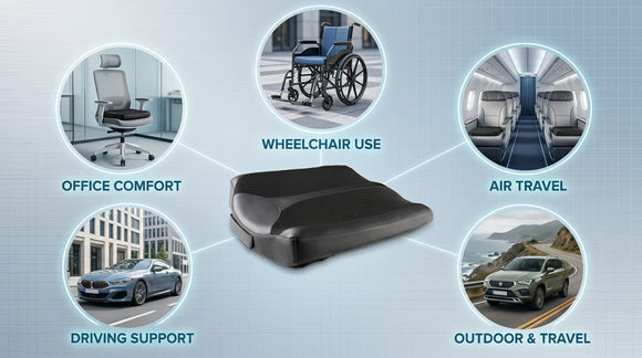 Car Memory Foam Heightening Front Seat Cushion for Short People Driving Hip(Coccyx/Tailbone) and Lower Back Pain Relief Butt Pillows Adult Booster Seat for Car. (Black)