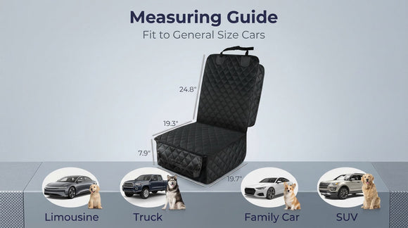 Waterproof Front Seat Car Cover 2 Pack Full Protection Dog Car Seat Cover with Side Flaps Nonslip Scratchproof Captain Chair Seat Cover Fits for Cars Trucks SUVs Jeep Black