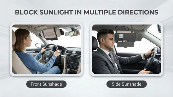 JoyTutus Car Sun Visor Sunshade Extender Adjustable Sun Visor Protects from Anti-Glare UV Rays Blocker Window Windshield Sunshade Extender for Car SUV