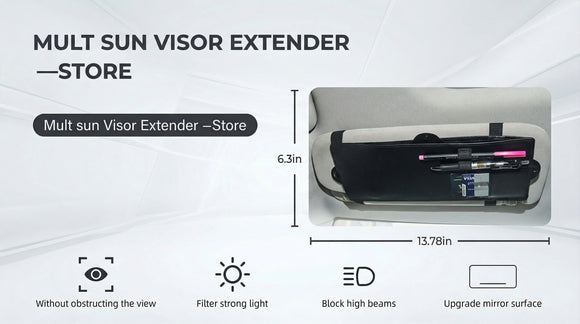 JoyTutus Car Sun Visor Sunshade Extender Adjustable Sun Visor Protects from Anti-Glare UV Rays Blocker Window Windshield Sunshade Extender for Car SUV