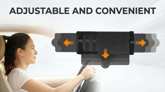 JoyTutus Car Sun Visor Sunshade Extender Adjustable Sun Visor Protects from Anti-Glare UV Rays Blocker Window Windshield Sunshade Extender for Car SUV