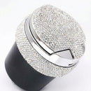 Bling Car Ashtray Bling Portable Cigarette Smokeless Cylinder Cup Holder with Blue LED Light Indicator Car Accessories for Women Ideal for Car Home and Office Black.-4