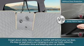 Dog Car Seat Covers for Back Seat with 2 Seat Belts Waterproof Dog Car Hammock with Mesh Window Durable Scratch Proof Nonslip Pet Carseat Covers Universal Fit Protector for Cars Trucks & SUVs