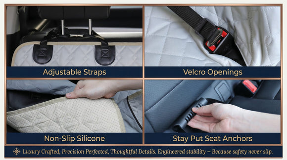 Dog Car Seat Covers for Back Seat with 2 Seat Belts Waterproof Dog Car Hammock with Mesh Window Durable Scratch Proof Nonslip Pet Carseat Covers Universal Fit Protector for Cars Trucks & SUVs
