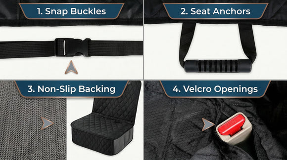 Waterproof Scratchproof Pet Bench Seat Covers for Cars Trucks SUVs Nonslip Durable Back Seat Cover for Dogs Washable Backseat Protection Black