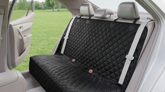 Waterproof Scratchproof Pet Bench Seat Covers for Cars Trucks SUVs Nonslip Durable Back Seat Cover for Dogs Washable Backseat Protection Black
