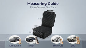 Front Seat Cover 2 Pack Full Protection Dog Car Seat Cover with Side Flaps Nonslip Scratchproof Captain Chair Seat Cover Fits for Cars Trucks SUVs Jeep Black - 0