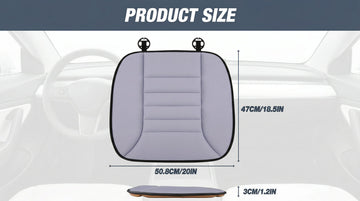 Car Seat Cushion Pad 1.2 Thick Comfort Seat Protector for Car Driver Seat Office Chair Home Use Memory Foam Seat Cushion with Non Slip Bottom 20 x 18.5 Gray - 0