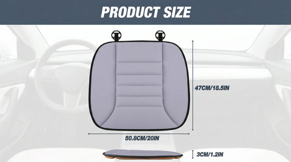 Car Seat Cushion Pad 1.2 Thick Comfort Seat Protector for Car Driver Seat Office Chair Home Use Memory Foam Seat Cushion with Non Slip Bottom 20 x 18.5 Gray
