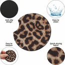 Car Cup Drink Holder Coaster 2 Pack Car Coasters for Cup Holders Cute Vehicle Accessories for Women and Girl (Leopard)-4