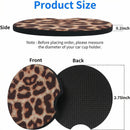 Car Cup Drink Holder Coaster 2 Pack Car Coasters for Cup Holders Cute Vehicle Accessories for Women and Girl (Leopard)-2