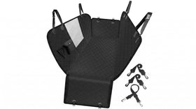 Dog Car Seat Cover with Storage Pockets Mesh Visual Window Waterproof Nonslip Heavy Duty Scratchproof Pet Dog Back Seat Cover Hammock for Cars Trucks and SUVs